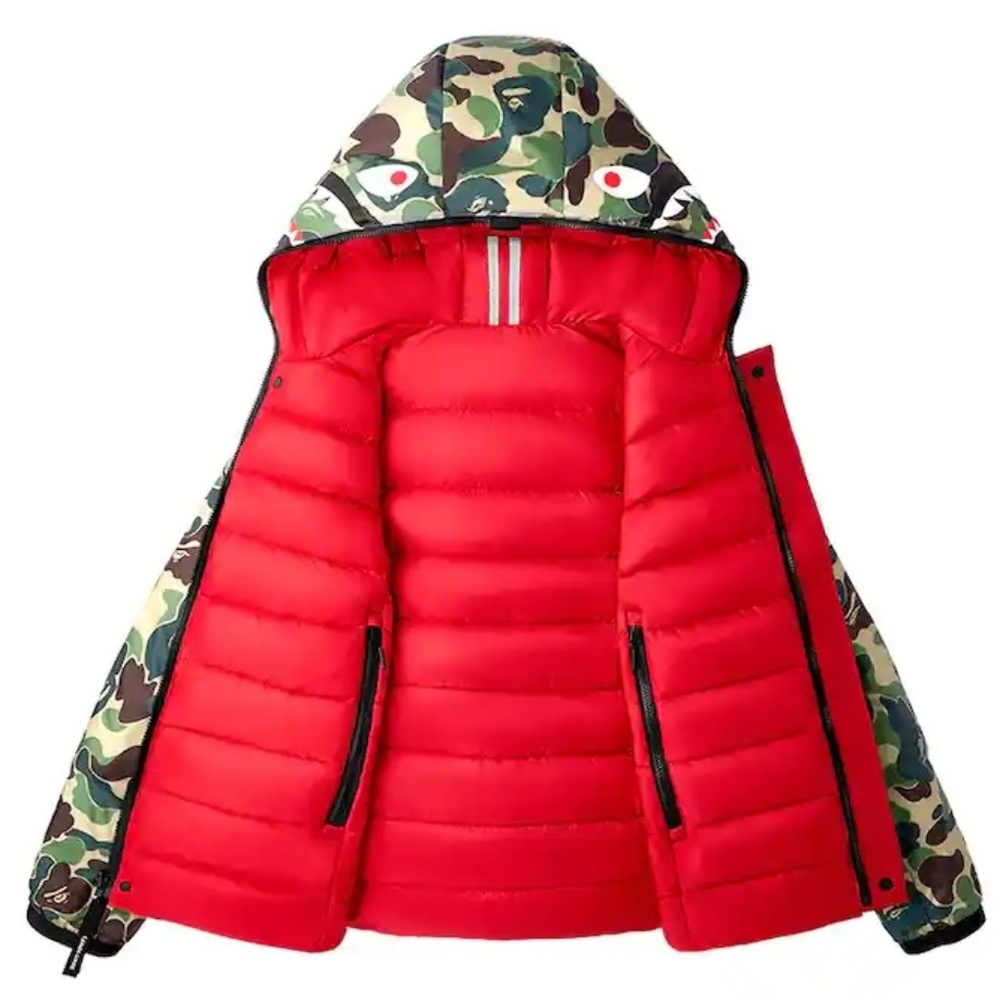 BAPE x CANADA GOOSE x CONCEPTS Crofton Shark Hoodie Red/ABC Camo - Picture 3 of 17